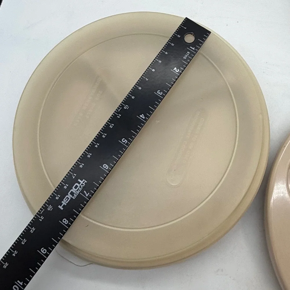 Vtg Anchor Hocking Micro-Ware Set‎ Almond Beige Egg Muffin Trays Divided Plate